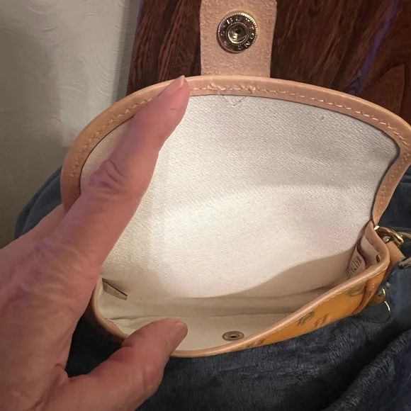 Dooney & Bourke Orange DB Monogram Wristlet, removable strap, good/excellent - Picture 5 of 8